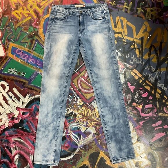 Bleached Wash Premium JUST USA Skinny Jeans - Size 7 Tall - Made in China - Picture 1 of 10